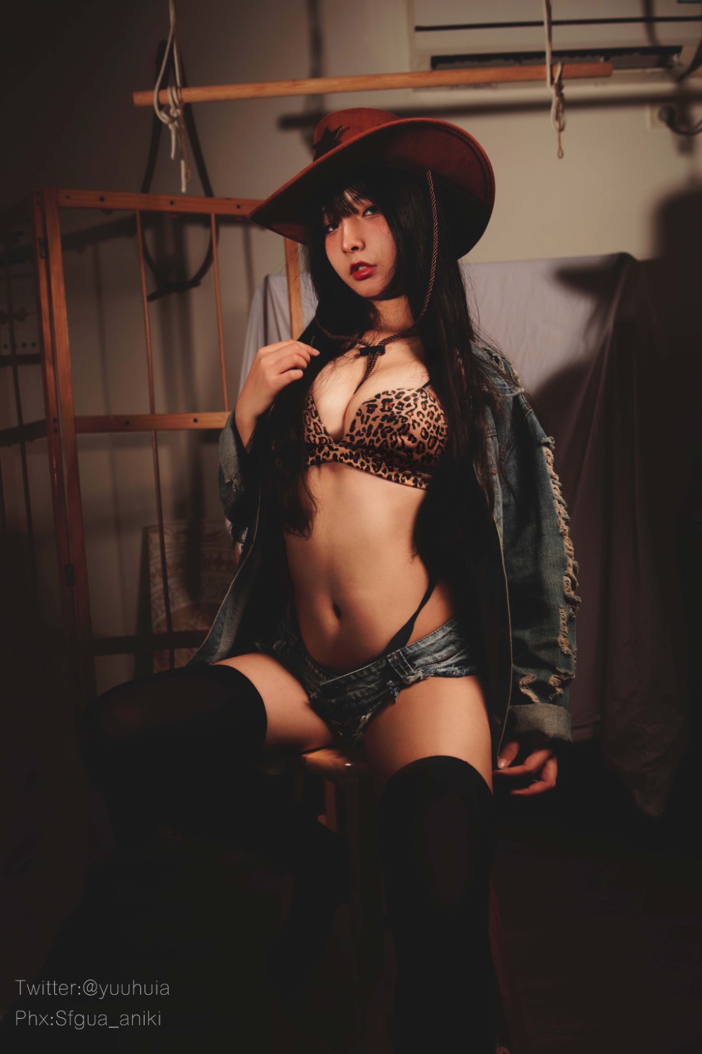 豹纹,牛仔,yuuhui玉汇,豹纹牛仔