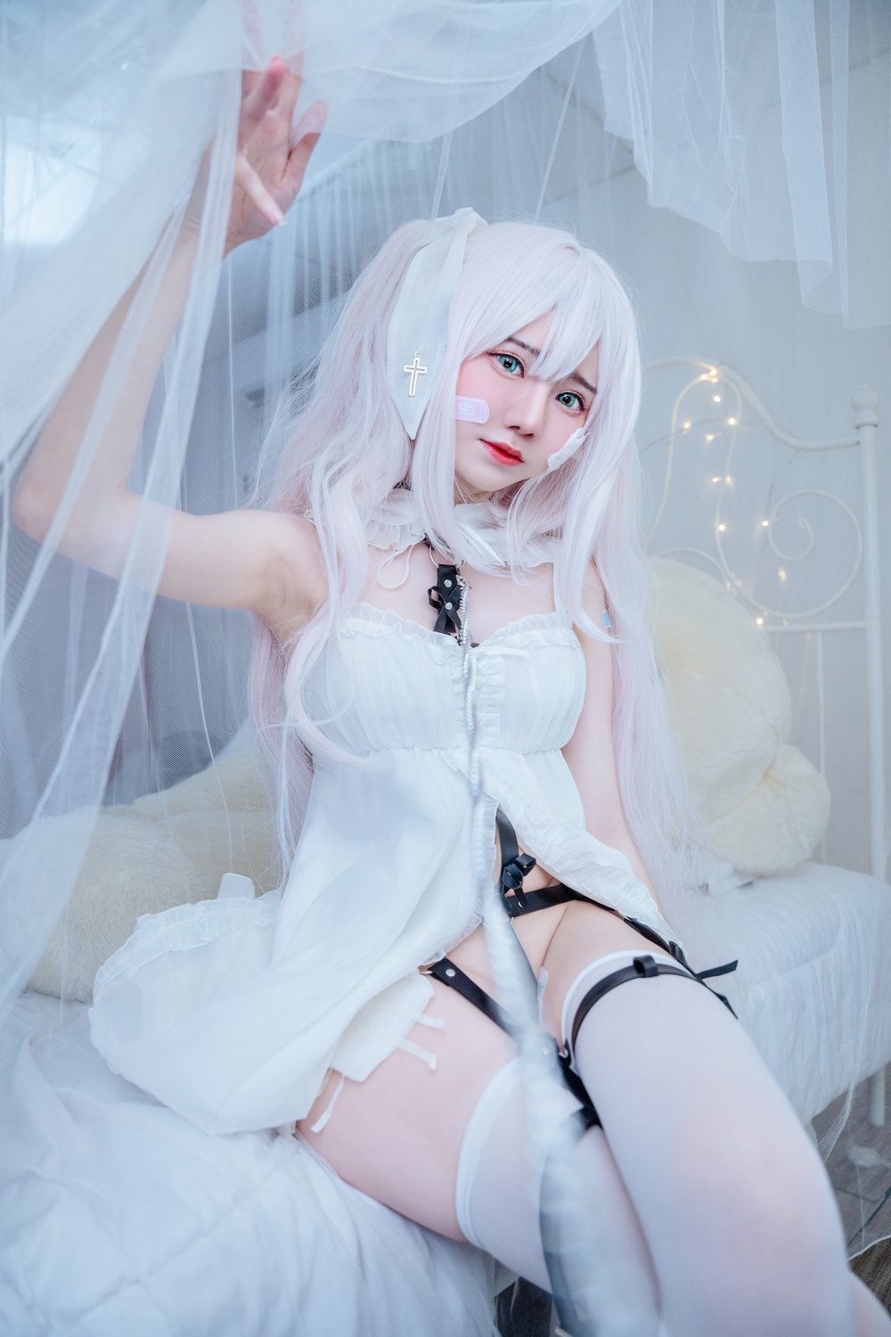 丝袜,蕾丝,长发,少女,双马尾,吊带,白色丝袜,服装,视觉,性感,白色,私密,可爱,黑色,w,Sally,Dorasnow,Hatsune,白色缎带,白色蕾丝边吊带