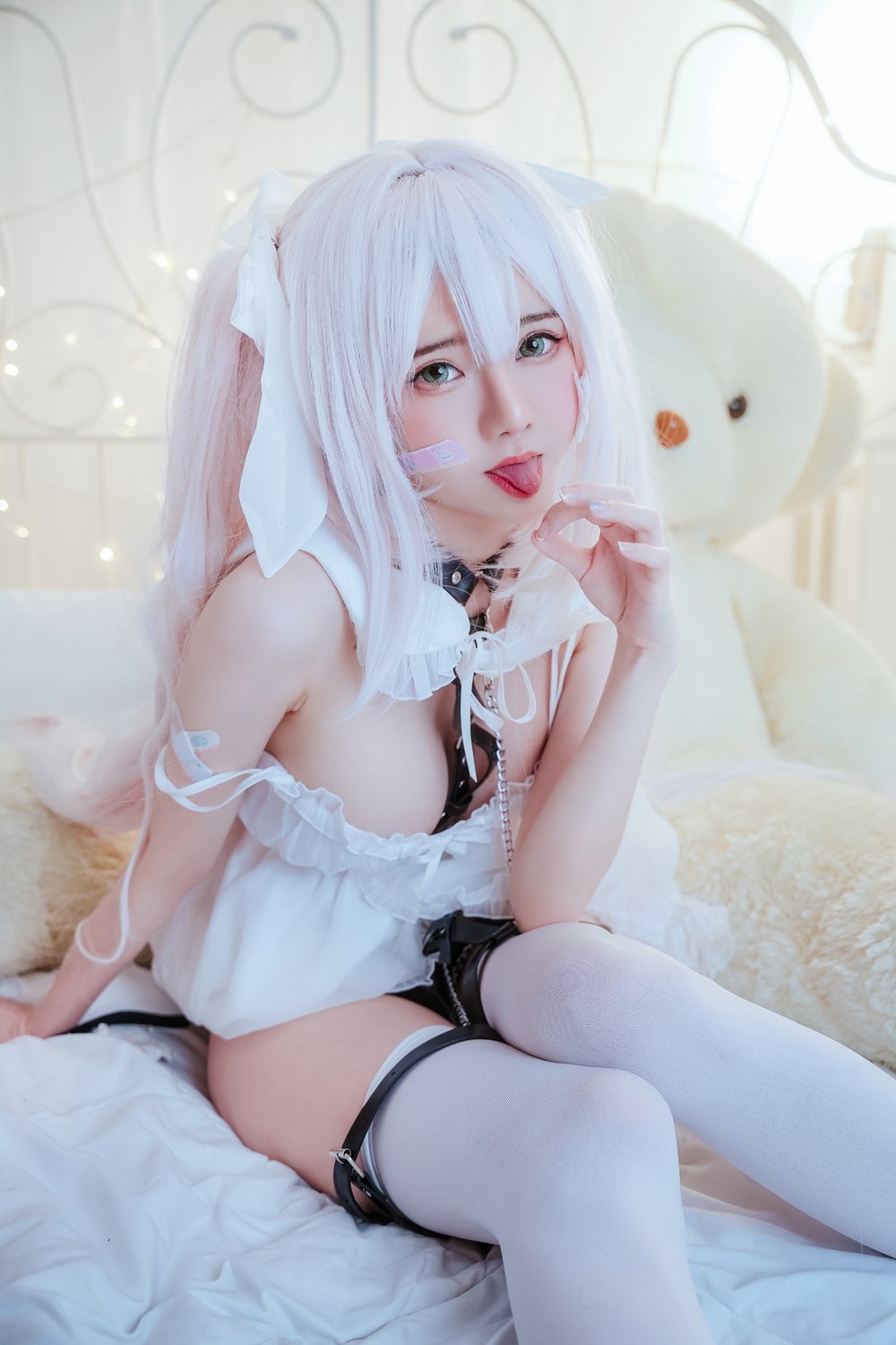丝袜,蕾丝,长发,少女,双马尾,吊带,白色丝袜,服装,视觉,性感,白色,私密,可爱,黑色,w,Sally,Dorasnow,Hatsune,白色缎带,白色蕾丝边吊带