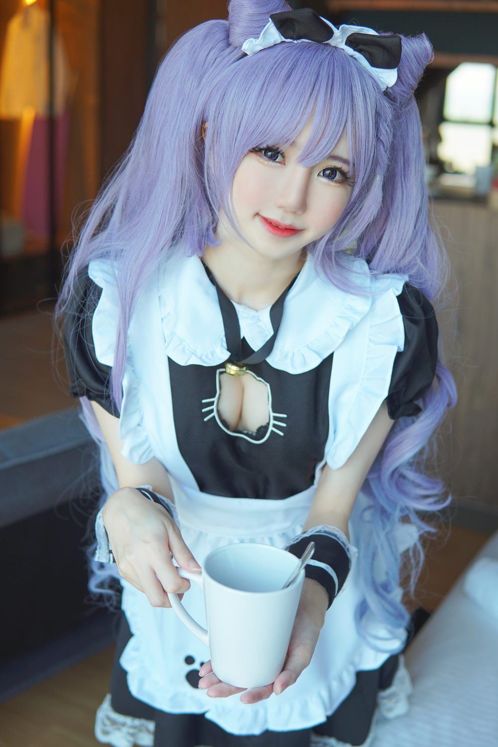 女孩,女仆,女仆装,蕾丝,少女,猫耳,仆,生日,长卷发,可爱,黑色,w,围裙,蕾丝花边,黑白女仆,Sally,Dorasnow,马来西亚,黑白女仆装