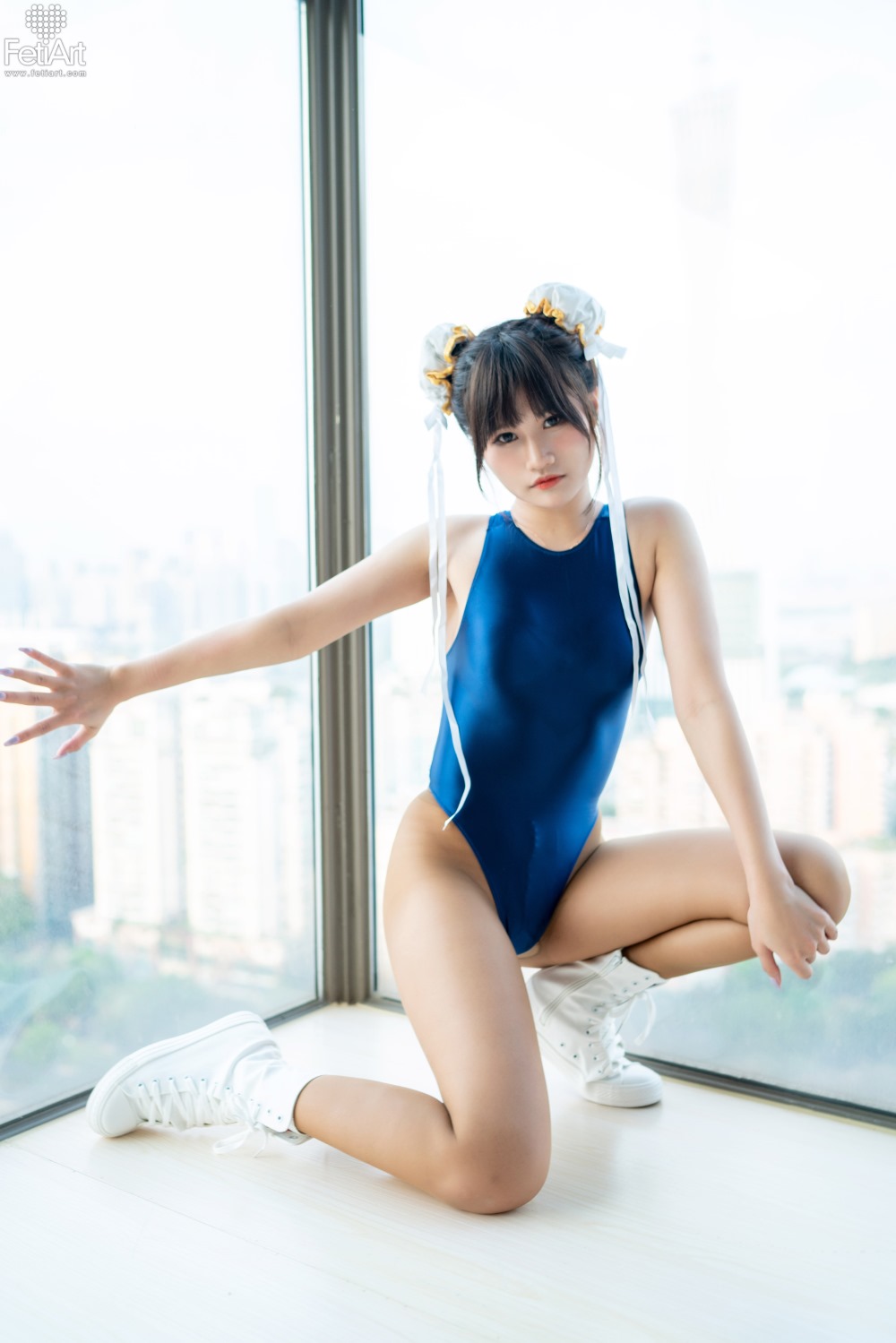 模特,拍摄,作品,短裤,视觉,白色,in,w,啦啦队,青春洋溢,it,Swimsuit,午后,Suit,Yoake,Jasmine,啦啦队服,条纹短裤,护腕
